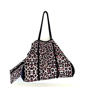 Neoprene Tote w/ Removable Pouch Cheetah Leopard Jaguar Mob‎ Wife Aesthetic